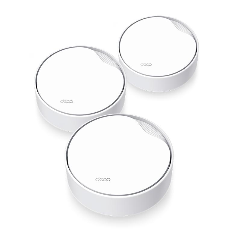 AX3000 Whole Home Mesh Wi-Fi 6 System with PoE SPEED: 574 Mbps at 2.4 GHz + 2402 Mbps at 5 GHz SPEC: 4× Internal Antennas, 1× 2.5 Gigabit Port + 1× Gigabit Port (WAN/LAN auto-sensing), PoE and DC Power Supply FEATURE: Deco App, Router/AP Mode, IPv6, IPTV, HomeShield (Parental Controls, Antivirus