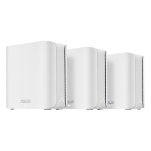 Asus Zen WIFI dual-band whole-home coverage, BD4 (W-3-PK), Network Standard: IEEE 802.11a, IEEE 802.11b, IEEE 802.11g, WiFi 4 (802.11n), WiFi 5 (802.11ac), WiFi 6 (802.11ax), WiFi 7 (802.11be) IPv4, IPv6, internal antenna x 4, Transmit/Receive: 2.4 GHz 2 x 2, 5 GHz 2 x 2, 5 Memory: 128 MB Flash, 512