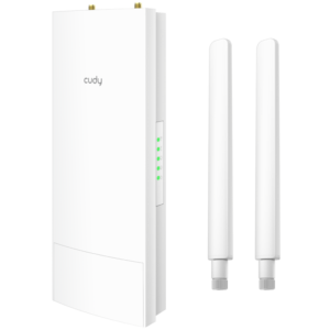 CUDY AC1200 WiFi Outdoor Repeater, Access Point, 867Mbps at 5GHz + 300Mbps at 2.4GHz, 1 x 100Mbps RJ45, 2 Detachable Antennas, 24V passive PoE, IP65 Waterproof, lightning protection, 24V passive PoE adapter included, Cudy APP