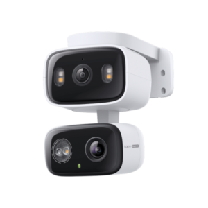 Camera Dual Lens Indoor/Outdoor TP-Link, senzor 1/2.8" Progressive Scan CMOS Starlight Sensor, lentile fixe: Focal Length: 2.8 mm, Aperture: F1.6, lentile PT: Focal Length: 6.0 mm, Aperture: F1.6, night vision 850 nm IR LED (40 ft / 12 m), rezolutie maxima 2304 × 1296 px, frame rate 15 fps, zoom