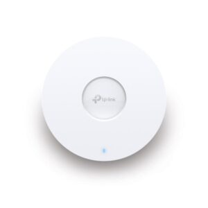 Omada AX3000 Ceiling Mount Dual-Band Wi-Fi 6 Access Point PORT: 1×2.5G RJ45 Port SPEED:1148Mbps at 2.4 GHz + 4804 Mbps at 5 GHz FEATURE: 802.3at POE+ and 12V DC (Power Adapter is not included), 4 ×Internal Antennas, MU-MIMO, 160MHz Supported, Seamless Roaming, Band Steering, Beamforming, Load