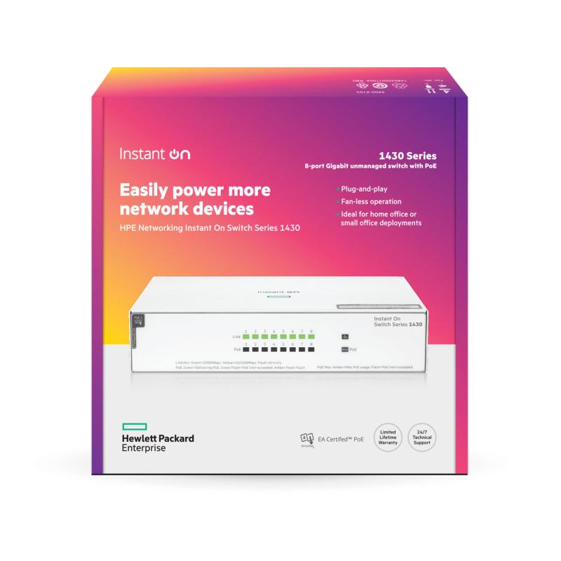 HPE Networking Instant On Switch 8p Gigabit CL4 PoE 64W 1430 - imagine 4