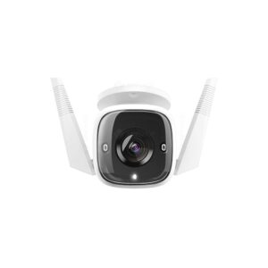 Outdoor Security Wi-Fi Camera, 2-Pack SPEC: 2K (2304x1296), 2.4 GHz, 2T2R, 2 × External Antennas, 1 × Ethernet Port FEATURE: Smart AI Detection and Notifications (motion, people), Sound and Light Alarm, Remote Control, Two-Way Audio, Voice Control (Works with Google Assistant and Alexa), Local