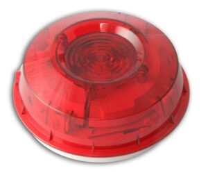 Honeywell Strobe inteligent montat pe perete cu lentila rosie si izolator incorporat