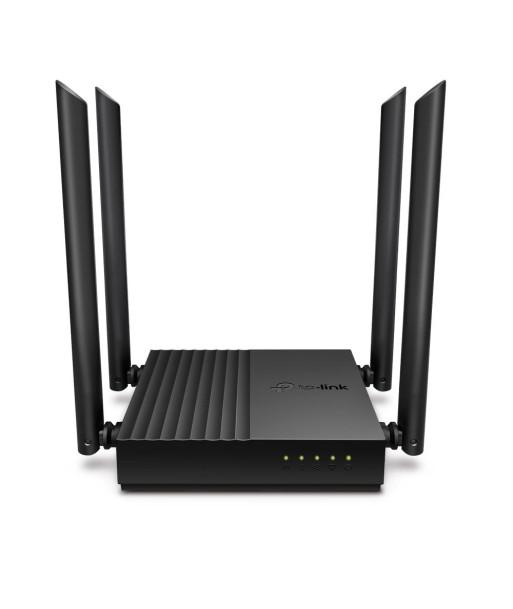 Router Dual-Band Wireless TP-Link, WI-FI 5 ARCHER A64,AC1200 Gigabit, Standarde wireless: IEEE 802.11ac/n/a 5 GHz, IEEE 802.11n/b/g 2.4 GHz, Viteza wireless: 5 GHz: 867 Mbps (802.11ac), 2.4 GHz: 400 Mbps (802.11n), 4 x antene externe fixe, MU-MIMO, Interfata: 1 x WAN, 4 x 10/100/1000 LAN.