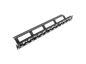 Alternative view of Patch panel gol 24 porturi 1U eșalonat cu organizator pentru module Keystone