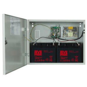Sursa de alimentare pentru sisteme de detectie incendiu 24V/5.5A in cutie metalica Merawex ZSP100-5.5A-40, loc pentru 2 acumulatori 12V/40Ah, Tensiune de intrare: 100/230VAC, eficienta ridicata sub sarcina si consum redus, comunicare RS-232 / RS-485, rata scazuta de esec (0,5% in trei ani), iesiri