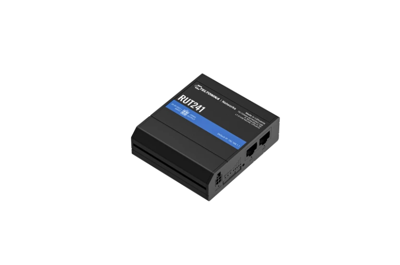 TELTONIKA RUT241 COMPACT INDUSTRIAL LTE ROUTER, 4G (LTE) – Cat 4 up to 150 Mbps, 3G – Up to 42 Mbps, 2G – Up to 236.8 kbps, Standarde wireless: IEEE 802.11b/g/n, Access Point (AP), Station (STA), Wi-Fi users: 50, Hotspot, Interfata: 1 x WAN port 10/100 Mbp, 1 x LAN port, 10/100 Mbps, CPU: Mediatek