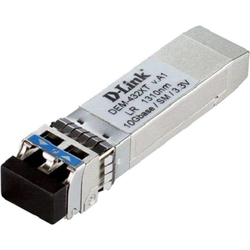 Single Mode Fibre Transceiver D-link, DEM-432XT; Standard Compliance: IEEE-802.3ae/ 10GBASE-LR; Fibre Channel FC-PI Standard: 1200-SM-LL-L; Distance Capacity: 10KM; Speed: 10 Gbps; Duplex LC connector; Single- direction; Wavelength: 1310 nm; Power/ Maximum Input Current: 3.3 V:300 mA; Minimum/