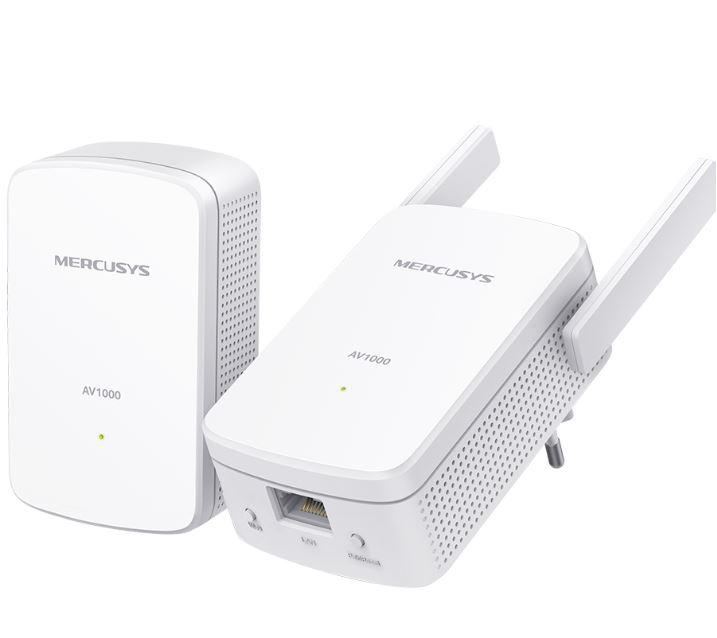 Mercusys Kit Powerline Wi-Fi Gigabit AV1000 MP510 KIT, Standarde si protocoale: HomePlug AV2, IEEE 802.3, IEEE 802.3u, IEEE802.11b/g/n, Tehnologie de modulare: OFDM (PLC), Securitate wireless: WPA-PSK / WPA2-PSK, WPA / WPA2, criptare WEP, Dimensiuni: 112 × 84.7 × 39 mm.