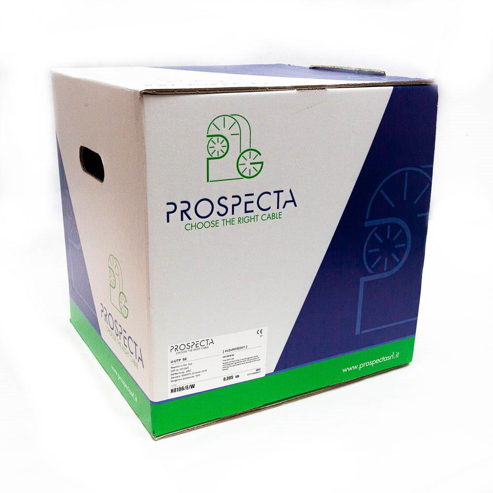 Cablu UTP CAT 5E 4x2xAWG24, cupru 100%, cod: H0106/E/W, pentru retelistica (pana la 100MHz), numar perechi: 4 twisted, diametrul conductorului: 0.51mm, material PVC, culoare gri, diametru exterior 4.7mm, Conductor Loop Resistance Ohm/km: 178, Mutual Capacity C1 pF/m: 49, Velocity Ratio 69%, Voltage