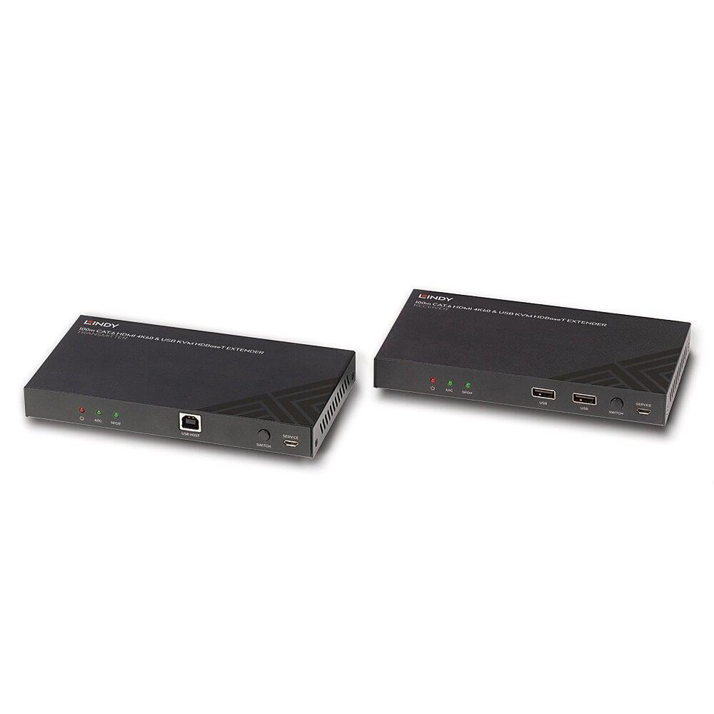 Lindy LY-38343 KVM Extender 100m Cat.6 HDMI 4K60, Audio, IR & RS-232 HDBaseT, USB 2.0 - imagine 2