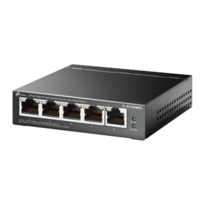 "5-Port Gigabit Easy Smart Switch with 4-Port PoE+ PORT: 4× Gigabit PoE+ Ports, 1× Gigabit Non-PoE Ports SPEC: 802.3af/at, 120 W PoE Power, Desktop Steel Case FEATURE: PoE Auto Recovery, MTU/Port/Tag-based VLAN, QoS, IGMP Snooping, Web/Utility Management, Plug and Play"