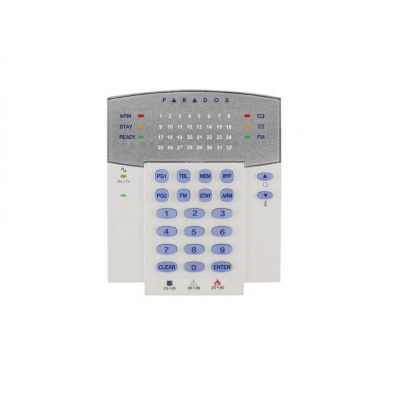 Tastatura LED, 32 zone radio; compatibila cu: MG6160 şi MG6130; Emiţător-receptor încorporat; afişaj cu LED-uri pentru 32 de zone; LED- uri indicatoare de stare (armare/armare parţială/gata de armare); vizualizarea în timp real a stării zonelor şi a stării sistemului; posibilitate upgrade firmware