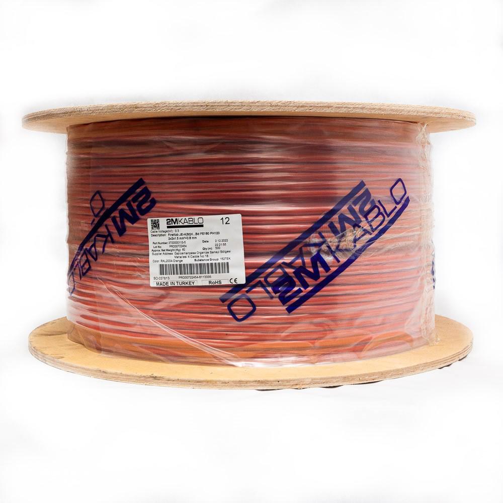 "Cablu incendiu JEH(St)H...Bd FE180 PH120 2x2x1.5 mm²+0.8 , rezistenta la foc 120 minute, compatibilitate E30/E90 producator 2M Kablo, 3T00000113-5-500Diametru fir: 1.5 mmConductor: perechi torsadate cu protectie din fibra de sticla, cupru 100%Culori fire: conform -VDE0815Manta: Halogen free