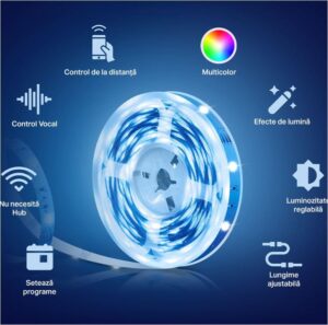 Alternative view of TP-Link Tapo L900-10 Smart light strip kit, 16 milioane culori, 2 x 5m, dimensiuni: 5000 × 10 × 1.6 mm fiecare, Wi-Fi Protocol: IEEE 802.11b/g/n, Frecventa: 2.4 GHz, intensitate reglabila.