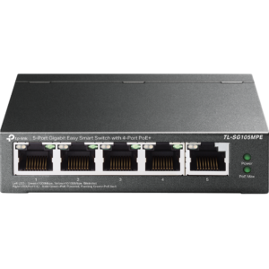 Alternative view of "5-Port Gigabit Easy Smart Switch with 4-Port PoE+ PORT: 4× Gigabit PoE+ Ports, 1× Gigabit Non-PoE Ports SPEC: 802.3af/at, 120 W PoE Power, Desktop Steel Case FEATURE: PoE Auto Recovery, MTU/Port/Tag-based VLAN, QoS, IGMP Snooping, Web/Utility Management, Plug and Play"