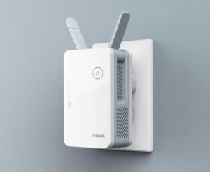 D-Link AX1500 Mesh Range extender E15, Standarde wireless: IEEE 802.11ax/ac/n/g/b/k/v/a/h, IEEE 802.3u/ab, interfata: 1xLAN, 2 x Antene externe, dimensiuni: 105 x 63.5 x 50 mm, greutate: 161g, Dual-band 2x2 Wi-Fi 6, viteza: 1201Mbps (5GHz), 300Mbps (2.4GHz) speeds.