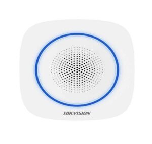 Sirena interior wireless AX PRO Hikvision DS-PS1-II-WE Buzzer Decibel: 90 to 110 dB,  fire alarm, panic alarm, and intrusion alarm, Operation temperature –10°C to 55°C,Four CR123 batteries, Support 12 VDC Power Supply, Power interface 12 VDC,  CAM-X Wireless Technology ,Dimension:130 × 128 × 39.5