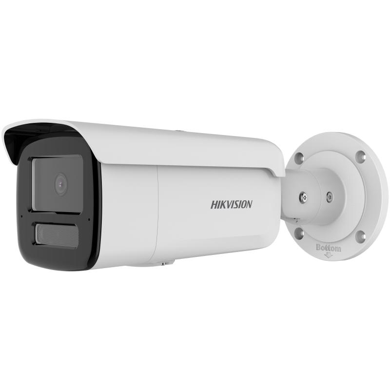 Camera de supraveghere IP Bullet 8MP Hikvision DS-2CD2T83G2-2LI(2.8MM), lentila fixa 2.8mm, iluminare min: Color: 0.0005 Lux @ (F1.6, AGC ON), 0 Lux cu lumina alba, IR 60m, microfon incorporat, slot card de memorie: microSD/microSDHC/microSDXC maxim 512GB, alarma la evenimente: Motion detection