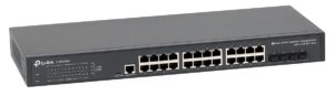 "JetStream™ 24-Port Gigabit L2+ Managed Switch with 4 10GE SFP+ Slots PORT