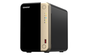 NAS QNAP 264 2-Bay, CPU Intel Celeron N5105/N5095 4-core/4-thread Processor, RAM 8 GB DDR4 (onboard, not expandable), HDD 2 x 2.5"/3.5" SATA 6Gbps + 2 x M.2 2280 PCIe Gen 3 x1 SSD slots (neincluse), LAN: 2 x 2.5GbE (optional 10GbE expansion via a PCIe card), USB3.2 Gen2: 2 x Type-A USB2.0: 2, tower