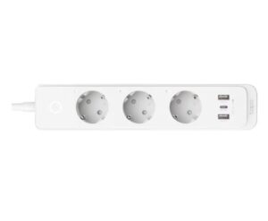 TP-Link  SMART WI-FI SOCKET TAPO P300, Protocol: IEEE 802.11b/g/n, Bluetooth 4.2, 2.4 GHz, Cerințe de sistem, Android 5 sau mai recent, iOS 10 sau mai recent, Dimensiuni: 268*55*40mm, cablu de 1.5m, voltaj maxim: 2300W, 10A, 3 prize, 2 x USB.