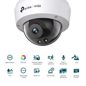 Alternative view of Camera IP Dome TP-Link C240(4MM), 4MP, Lentila 4mm, IR+WL 30ml, rezolutie video 2560 × 1440, H.265+/H.265/H.264+/H.264,