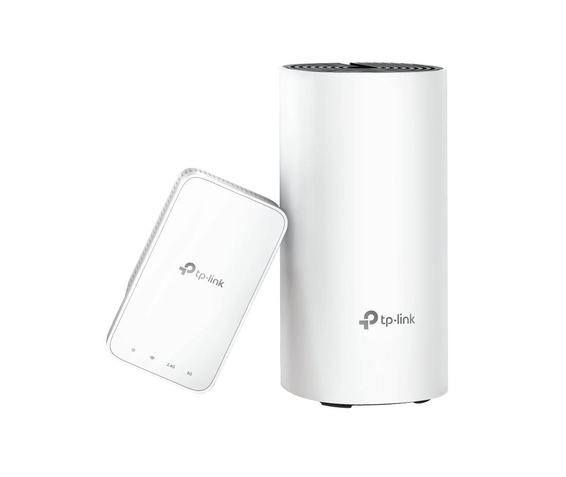 TP-Link Sistem Mesh gigabit Wi-Fi pentru întreaga casă AC1200, DECO M3 (2-PACK); Procesor: Qualcomm CPU; Interfață: 2 Gigabit Ethernet Ports (WAN/LAN)per Deco unit; 2 internal dual-band antennas per Deco unit; Flash: 16 MB; SDRAM: 128 MB; Standarde Wireless: IEEE 802.11 ac/n/a 5 GHz, IEEE 802.11