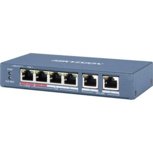 Switch 4 porturi PoE Hikvision DS-3E1106HP-EI 4 × 100 Mbps PoE RJ45 ports