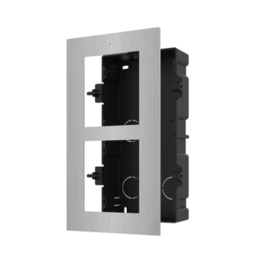 Panou frontal pentru 2 module de videointerfon modular Hikvision DS-KD- ACF2/S; permite conectarea a 2 module de interfon modular; montare incastrata; material otel inoxidabil; doza de plastic inclusa; dimensiuni:236mm x 124mm x 4mm;