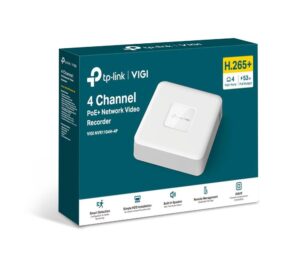 Alternative view of " NVR PoE TP-Link VIGI 4 canale 1104H4P; 53W, 8 MP,1 SATA Interface, max 10TB(neinclus), H.265+; ONVIF, Detecții avansate + sunete anormale  "