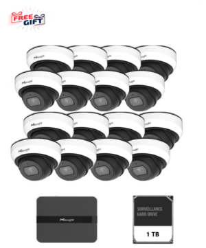 Kit supraveghere video Milesight 16 camere Dome MS-C2973-PD + 1 NVR  MS- N5016-PE