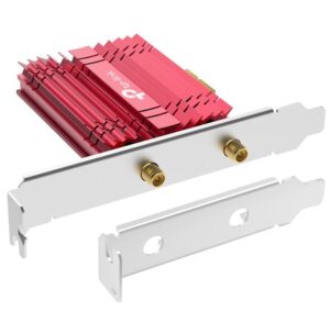 Alternative view of Adaptor wireless TP-Link, ARCHER TXE75E, AX5400, 2 x antene externe Dual-Band 5Ghz, 2.4 Ghz, PCI-E WI-FI 6E dimensiuni: 120.8 × 78.5 × 20.9 mm, Bluetooth 5.2.
