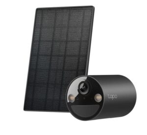 Solar-Powered Security Camera Kit 1 × Tapo C411, 1 × Tapo A201 SPEC:1080p (1920*1080), 2.4 GHz, Solar panel (5.2V, 2.5W) FEATURE: Non-Stop Power, Flexible Solar Installation, Smart Detection and Notifications (motion, people), Color Night Vision, Sound and Light Alarm, Remote Control, Two-Way Audio