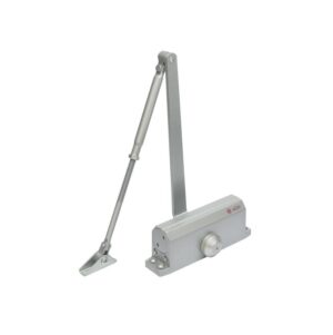 Amortizor hidraulic cu brat SA-6033AW-sv, argintiu; Pentru: usi cu greutatea de 40-65 kg; latime usa ≤950mm; Ulei hidraulic termostabil; Viteza de inchidere reglabila; Montare universala: stanga sau dreapta; Culoare: argintiu; Deschidere usa la 180°;