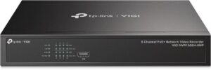 NVR PoE TP-Link VIGI 8 canale 1008H-8MP; 113W, 8 MP,1 SATA Interface, max 10TB(neinclus), H.265+; ONVIF, detecție mișcare, linie, intruziune, persoane, vehicule etc.