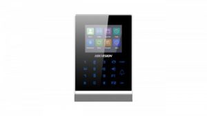 Cititor control access standalone Hikvision Pro Series DS-K1T105AE, capacitate carduri EM: 100000, capacitate evenimente: 300000, distanta citire card: 0 la 5 cm,  suporta RS-485 and Wiegand (26/34), ecran LCD 2.8 inch, suporta  ISUP protocol, comunicare via wired network (TCP/TP) si Wi-Fi