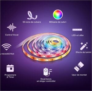 Alternative view of TP-Link Tapo L930-10 Smart light strip kit, 16 milioane culori 300 LED- uri RGB +300 LED-uri albe, 2 x 5m, dimensiuni: 5000 × 10 × 30 mm fiecare, Wi-Fi Protocol: IEEE 802.11b/g/n, Frecventa: 2.4 GHz,  2000 lm, 2500–6500 K.