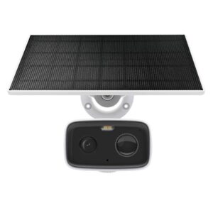 Alternative view of Solar-Powered Security Camera Kit 1 × Tapo C400, 1 × Tapo A201C SPEC:1080p (1920*1080), 2.4 GHz, Solar panel (5.2V, 2.5W) FEATURE: Non-Stop Power, Flexible Solar Installation, Smart Detection and Notifications (motion, people), Color Night Vision, Sound and Light Alarm, Remote Control, Two-Way