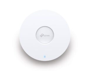 "AX5400 Ceiling Mount Dual-Band Wi-Fi 6 Access Point PORT: 1×2.5 Gigabit RJ45 Port SPEED:574Mbps at 2.4 GHz + 4804 Mbps at 5 GHz FEATURE: 802.3at POE and 12V DC, 6×Internal Antennas, MU-MIMO, 160MHz Supported, Seamless Roaming, Band Steering, Beamforming, Load Balance, Airtime Fairness, Centralized