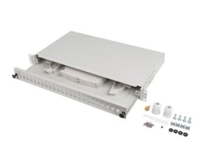 Patch panel fibră rack 19" 1U 24x SC simplex / 24x LC duplex + accesorii