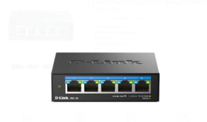Alternative view of D-LINK DMS-105 UNMANAGED SWITCH 5 PORT, Interfata: 5 x 10/100Mbps/1G/2.5G, Auto MDI/MDIX, CAPACITATE SWITCH: 25gBPS, Packet Forwarding Rate:18.6 Mpps, Dimensiuni 100.5 x 82 x28mm, Greutate: 238.6 g.