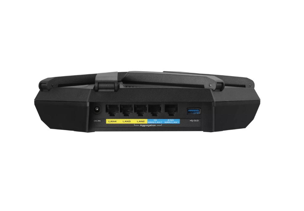 Router Wireless Asus RT-AXE7800, tri-band, WI-FI 6, , standarde reteaEEE 802.11a, IEEE 802.11b, IEEE 802.11g, WiFi 4 (802.11n) WiFi 5 (802.11ac), WiFi 6 (802.11ax), WiFi 6E (802.11ax), IPv4, IPv6 574+4804+2402 Mbps, 6 antene externe, Procesor: 1.7Ghz, 256mb ram, Tri-band Wi-Fi: 2.4 GHz / 5 GHz / 6 - imagine 4