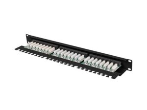 Patch panel 24 porturi 1U 19" Cat.5e UTP cu organizator cabluri
