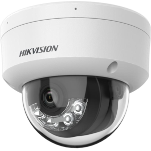 Camera de supraveghere IP Dome 2MP Smart Hybrid Light Hikvision DS-2CD1123G2-LIUF(2.8MM), lentila fixa 2.8mm, iluminare min: Color: 0.005 Lux @ (F1.6, AGC ON),B/W: 0 Lux cu IR 30m, microfon incorporat, slot card de memorie: alarma microSD/microSDHC/microSDXC card pana la 512 GB, alarma la