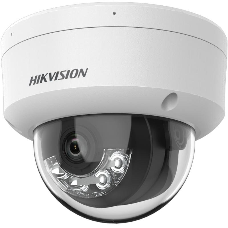 Camera de supraveghere IP Dome 2MP Smart Hybrid Light Hikvision DS-2CD1123G2-LIUF(2.8MM), lentila fixa 2.8mm, iluminare min: Color: 0.005 Lux @ (F1.6, AGC ON),B/W: 0 Lux cu IR 30m, microfon incorporat, slot card de memorie: alarma microSD/microSDHC/microSDXC card pana la 512 GB, alarma la