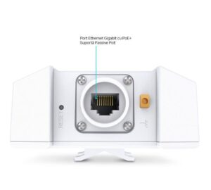 Alternative view of Wireless Access Point TP-Link EAP650-Outdoor, AX3000 Wireless Dual Band Indoor/Outdoor Access Point, 802.3at PoE, STANDARDE WIRELESS: IEEE 802.11ax/ac/n/g/b/a, interfata: 1× Port Ethernet (RJ-45) Gigabit (Suportă PoE 802.3at și Passive PoE), weather proof: IP67, Dimensiuni: 280.4×106.5×56.8 mm.