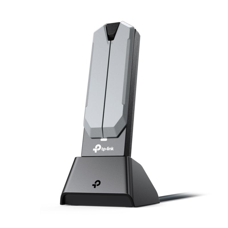 BE6500 High Gain Tri-Band Wi-Fi 7 USB Adapter SPEED: 2882 Mbps at 6 GHz + 2882 Mbps at 5 GHz + 688 Mbps at 2.4 GHz SPEC: 2× High Gain External Antennas, USB 3.0, Cradle with Extension Cable FEATURE: Wi-Fi 7, MU-MIMO, OFDMA, HE160, WPA3, MLO, 4K QAM - imagine 2