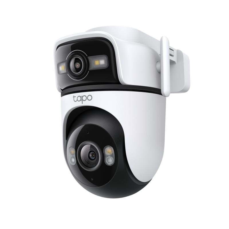 Outdoor Dual Lens Pan/Tilt Security Camera SPEC:2K (2304x1296) & 2K (2304x1296), 2.4 GHz, 2 × External Antennas,1 × Ethernet Port ,Horizontal 360º FEATURE: Dual Lens , Pan/Tilt, Color Night Vision, Smart AI Detection and Notifications (motion, people, pets, cars ), Motion Tracking, Sound and Light - imagine 2